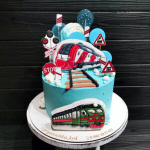 Детский торт с поездами